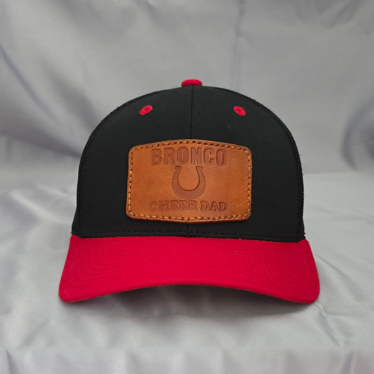 Bronco Cheer Dad Leather Patch Hat