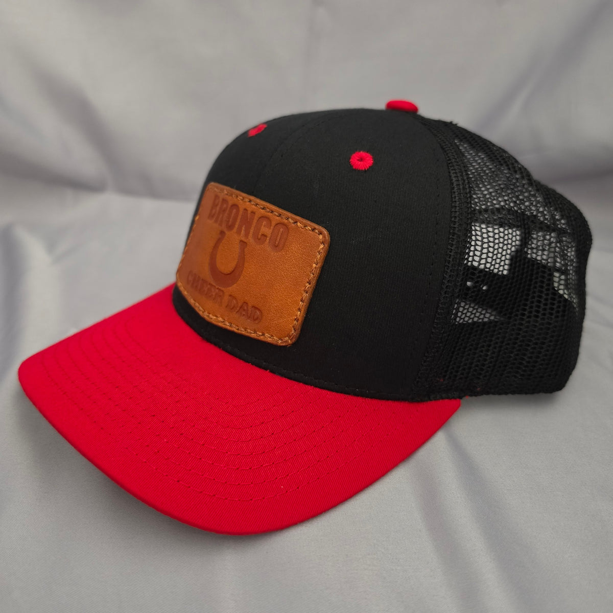 Bronco Cheer Dad Leather Patch Hat